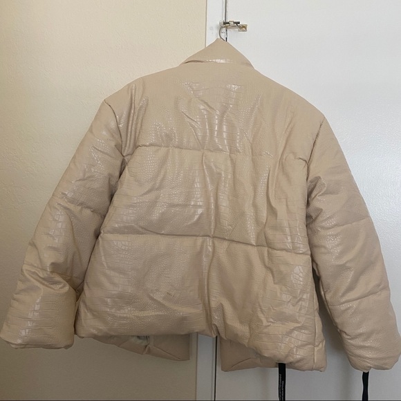 NWT Fashion Nova Leather Puffer Jacket - Picture 7 of 11